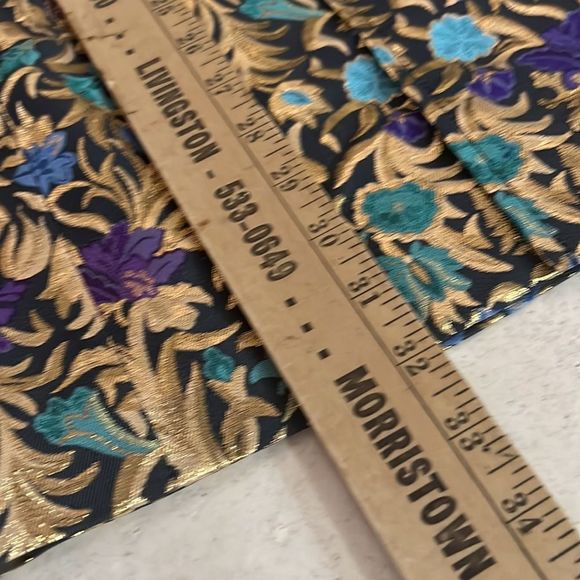 VTG Vintage Tapestry Foil HOLIDAY Button Long Sleeve Jacket Blazer Versace Vibe - Picture 12 of 12